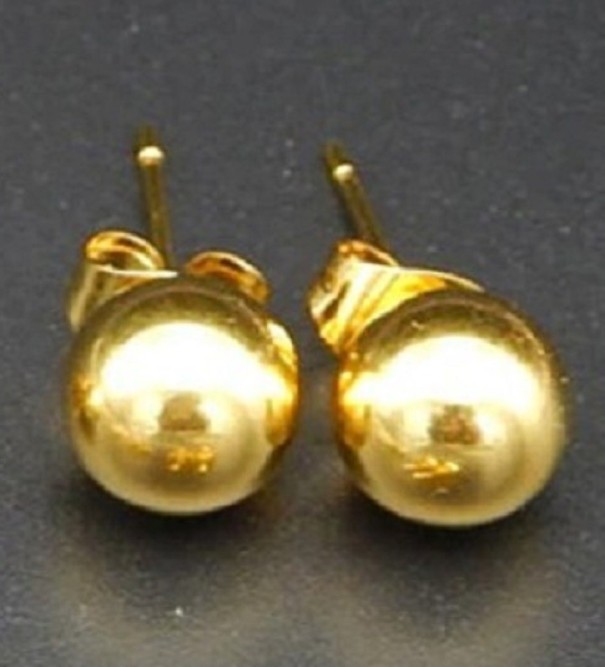 Damen-Ohrstecker G599 golden 8 mm