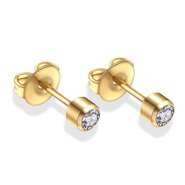 Damen-Ohrstecker mit Zirkon G1380 golden