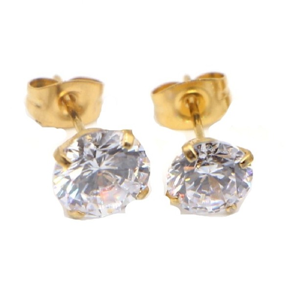 Damen-Ohrstecker mit Zirkon G451 golden 4 mm
