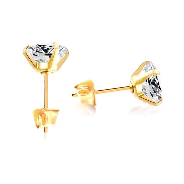 Damen-Ohrstecker mit Zirkon G635 golden 3 mm 1