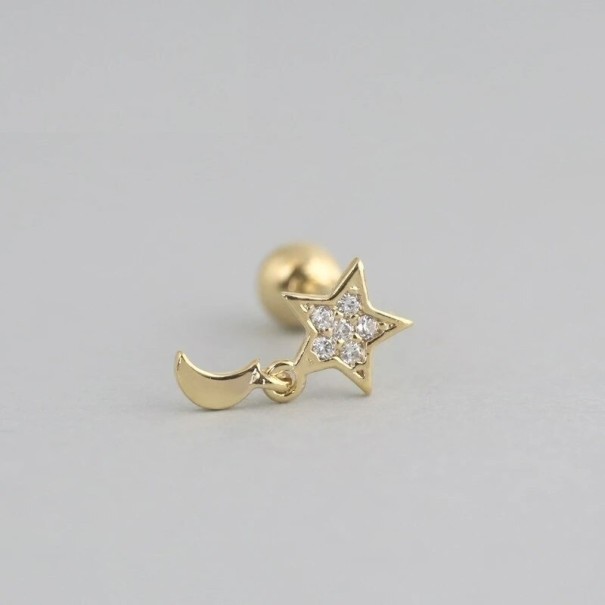 Damen-Ohrstecker R100 golden 5