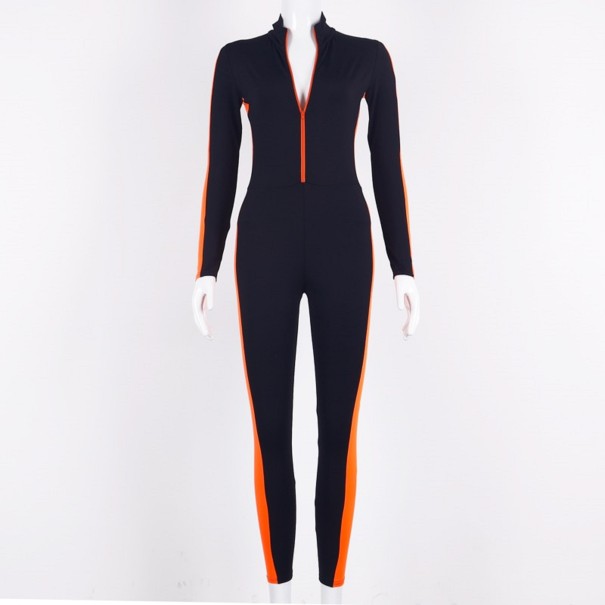 Damen-Overall mit Streifen orange L