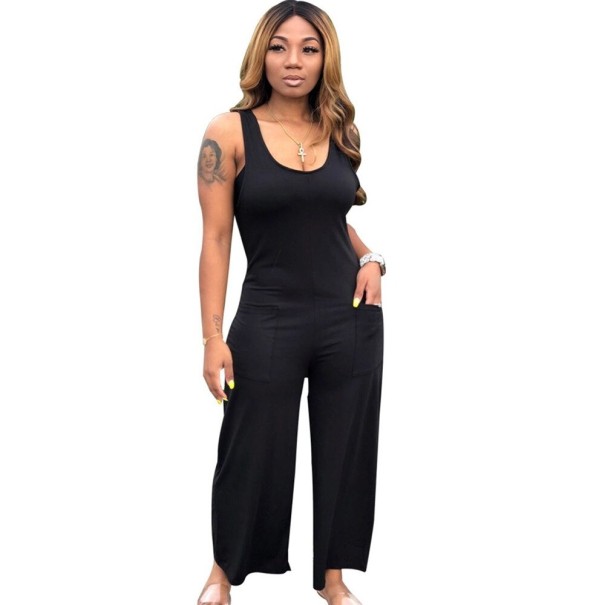 Damen-Overall mit Taschen schwarz L