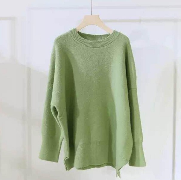 Damen-Oversize-Pullover G386 grün