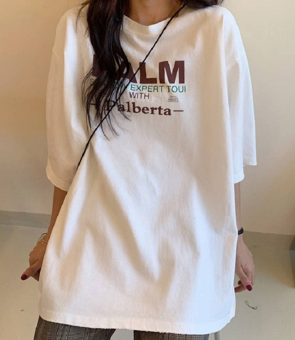 Damen-Oversize-T-Shirt B309 weiß M