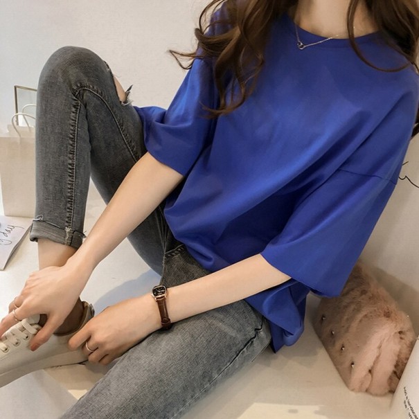 Damen-Oversize-T-Shirt B84 blau L