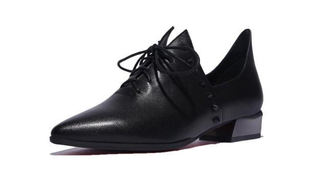 Damen-Oxford-Schuhe mit Spikes schwarz 38