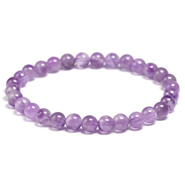 Damen-Perlenarmband Amethyst 16 cm 6 mm