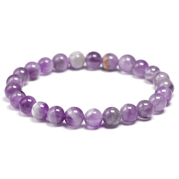 Damen-Perlenarmband Amethyst 16 cm 8 mm