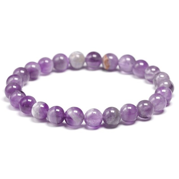 Damen-Perlenarmband Amethyst 18 cm 8 mm