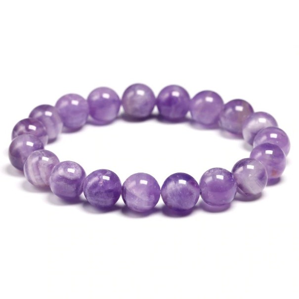 Damen-Perlenarmband Amethyst 19 cm 10 mm