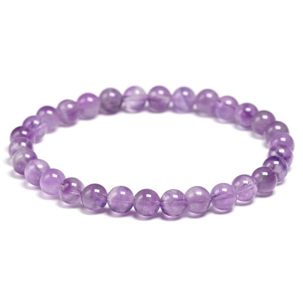 Damen-Perlenarmband Amethyst 23 cm 6 mm