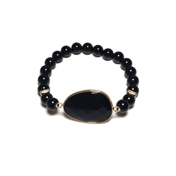 Damen-Perlenarmband mit einem Stein 8 mm 2