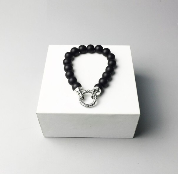 Damen-Perlenarmband mit Ring 22 cm