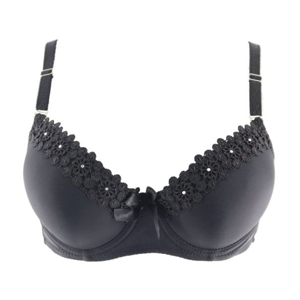Damen-Push-up-BH mit Blumen schwarz 80A
