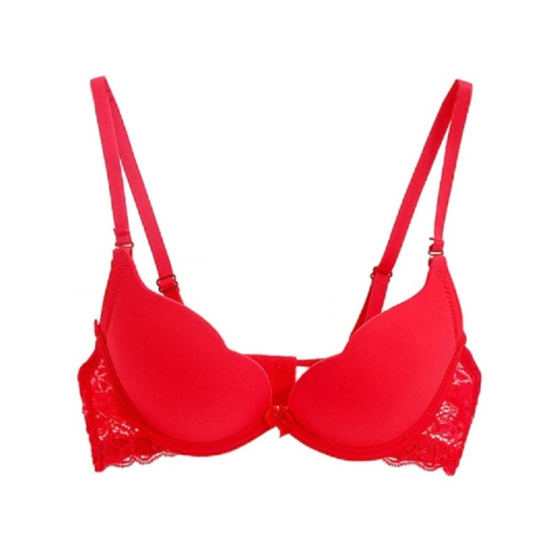 Damen-Push-up-BH mit Spitze rot 75B