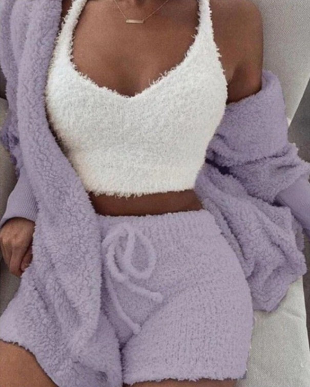 Damen-Pyjama-Set P2725 hellviolett XL