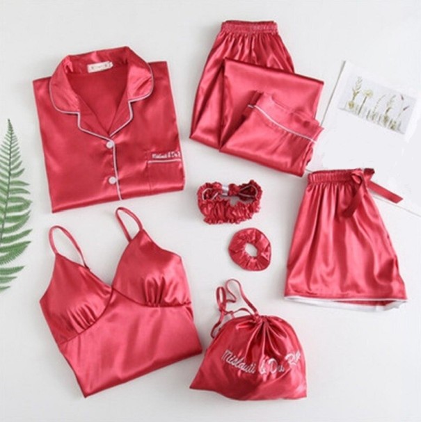 Damen-Pyjama-Set P2828 rot XS
