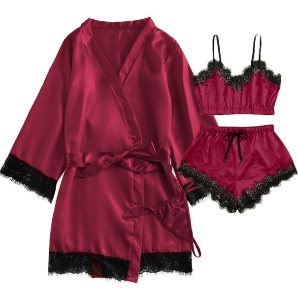 Damen-Pyjama-Set P2927 weinrot L