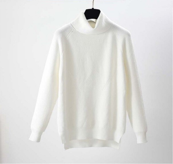Damen-Rollkragenpullover A2964 weiß