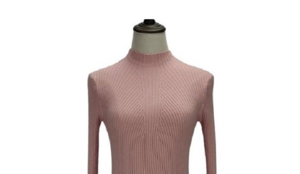 Damen-Rollkragenpullover J3274 hellrosa