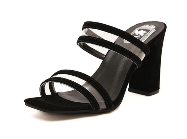 Damen-Sandalen mit Absatz A838 schwarz 38