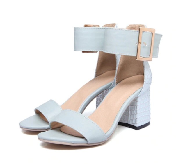 Damen-Sandalen mit Absatz A842 hellblau 37