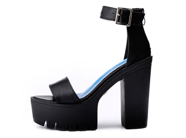 Damen-Sandalen mit hohem Absatz schwarz 40