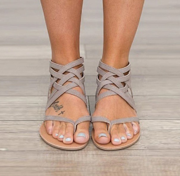 Damen-Schnürsandalen grau 40