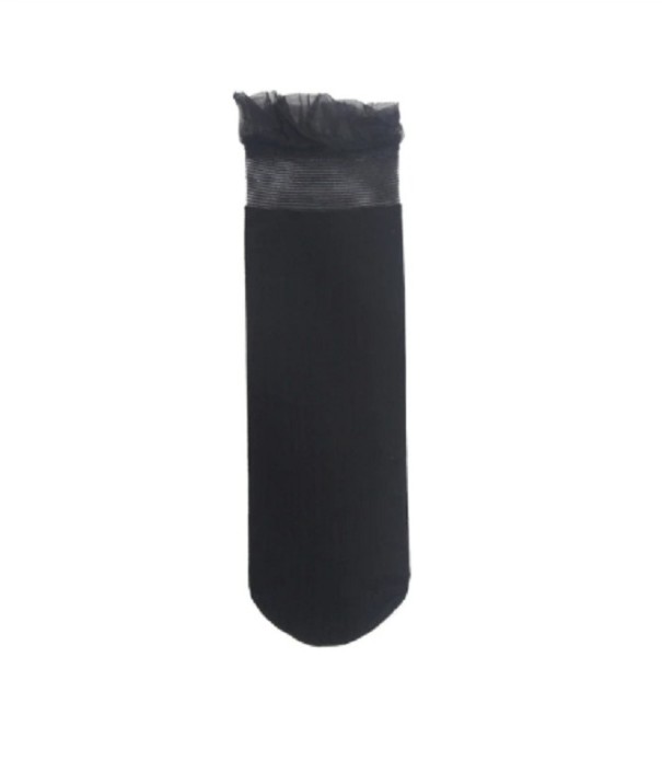 Damen-Seidensocken mit Rüschen schwarz
