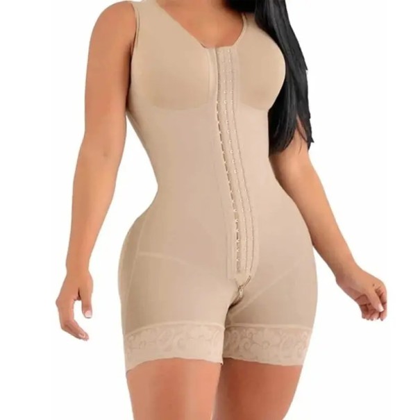Damen Shapewear Kompressionsunterwäsche zum Abnehmen der Taille Figurformende Mieder Nahtlose Mieder unter der Kleidung beige 2XL