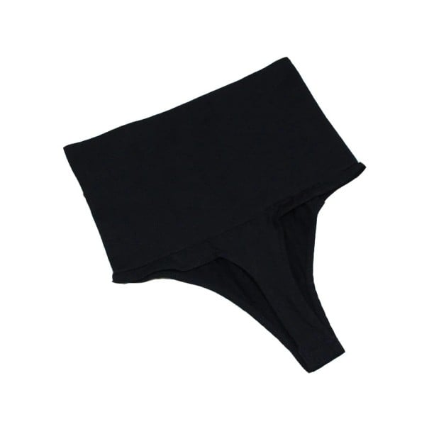 Damen Shaping G-String mit hohem Bund Formende Unterwäsche zur Bauchstraffung Dehnbares Material aus Nylon und Spandex schwarz L