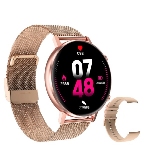 Damen-Smartwatch mit austauschbarem Armband J218 golden