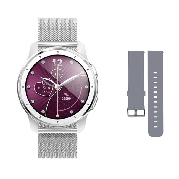 Damen-Smartwatch mit Ersatzarmband K1370 silbern