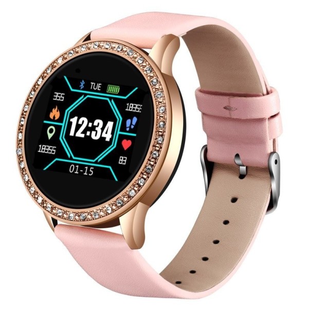 Damen-Smartwatch mit Steinen K1212 rosa