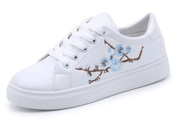 Damen-Sneaker mit Blumen J1175 blau 38