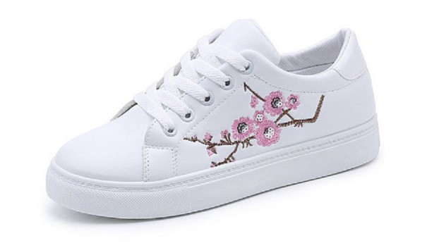 Damen-Sneaker mit Blumen J1175 rosa 37