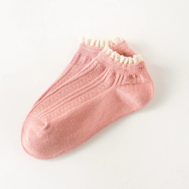 Damen-Socken mit Rüschen rosa