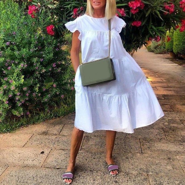 Damen-Sommerkleid P966 weiß L