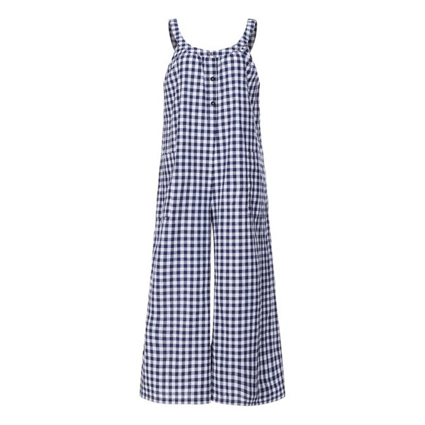 Damen-Sommeroverall mit Karomuster blau S