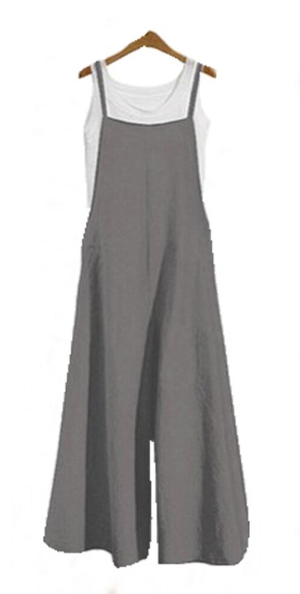 Damen-Sommeroverall mit Trägern grau XL