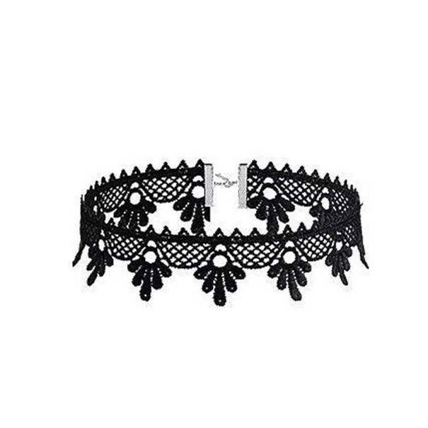 Damen Spitzen Choker mit Verschluss 32 + 5 cm Halskette aus Spitze schwarz auffälliges Accessoire für den Alltag und gesellschaftliche Anlässe 1