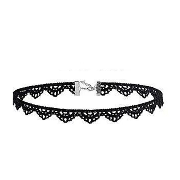 Damen Spitzen Choker mit Verschluss 32 + 5 cm Halskette aus Spitze schwarz elegantes Accessoire für den Alltag und gesellschaftliche Anlässe 1
