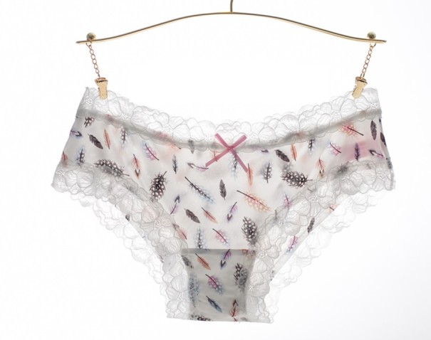 Damen-Spitzenhöschen mit Blumen J2826 weiß M