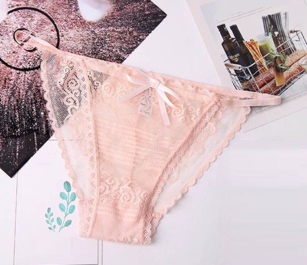 Damen-Spitzenhöschen mit Kordelzug apricot S