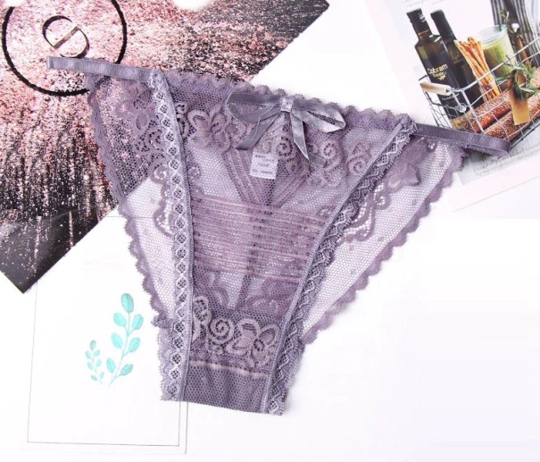 Damen-Spitzenhöschen mit Kordelzug lila M