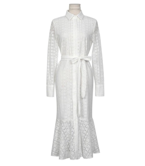 Damen-Spitzenkleid weiß S