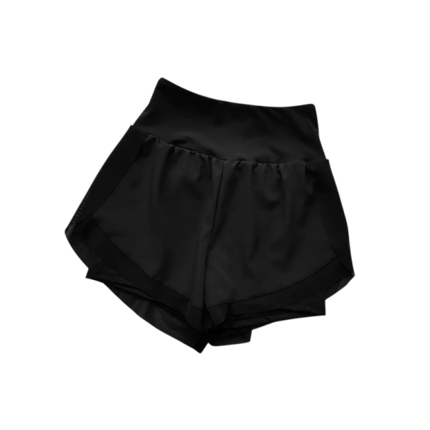 Damen Sportshorts Mit Gummizug Mit Taschen Einfarbig Ausführung Nylon Spandex Elastische Funktionsshorts Für Laufen Fitness schwarz XS