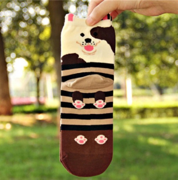 Damen-Sportsocken mit Hunden 3