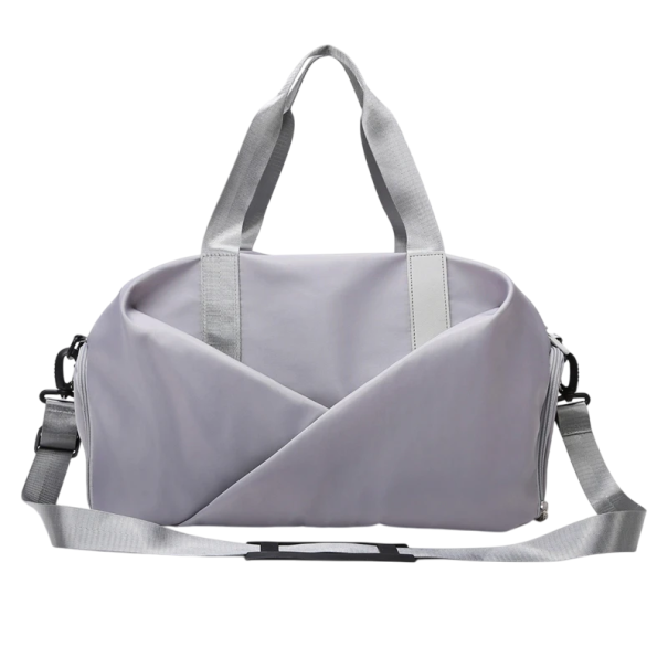 Damen Sporttasche Oxford 45 x 26 x 25 cm Wasserdichte Tasche Schuhfach Reisetasche über der Schulter und in der Hand Fitness Training grau